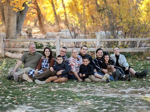 Family photo in a park