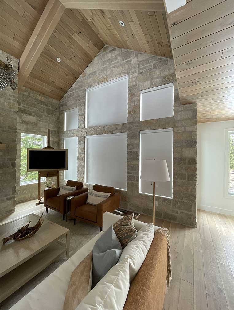 Rustic sitting room with neutral colors